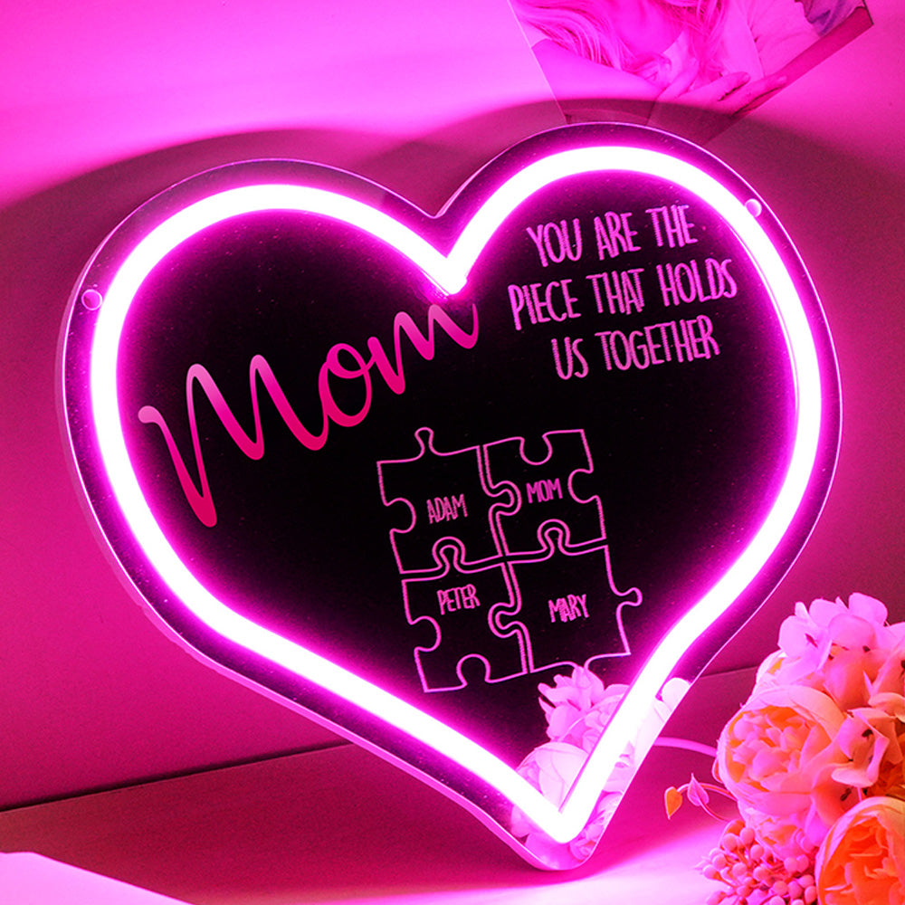 Mom Heart Mirror Light