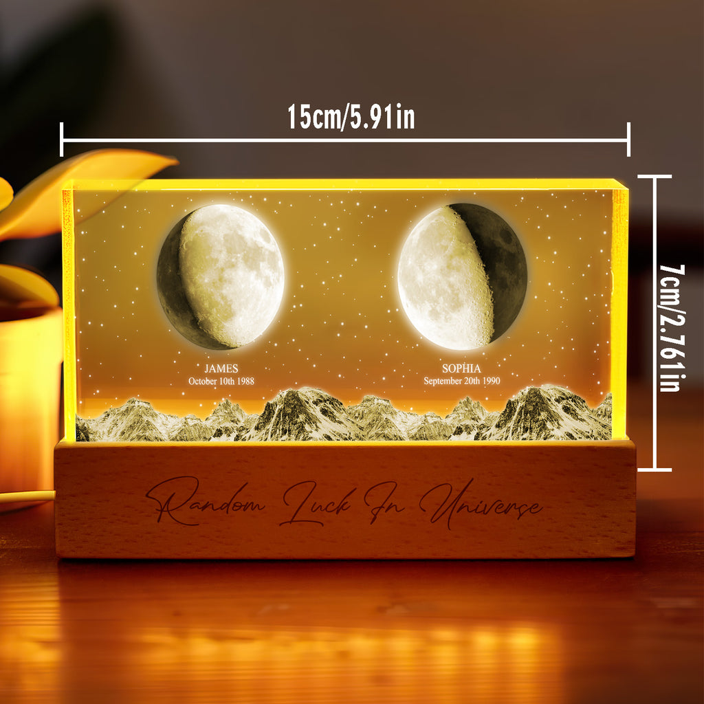 Personalized Moon Phase Night Light Custom Photo Light Gift for Lover