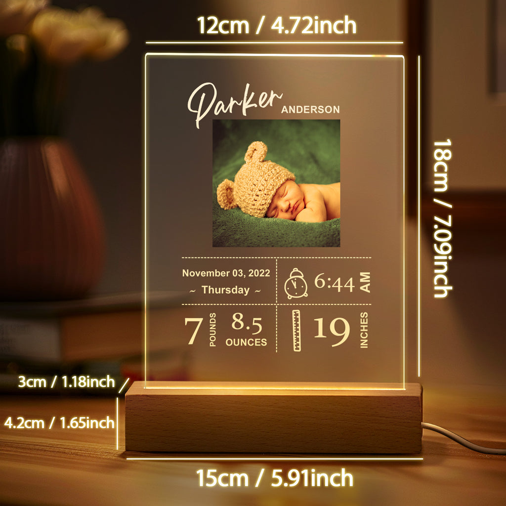 Custom Baby Birth Info Night Light