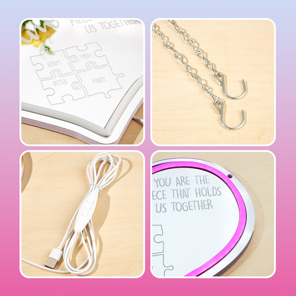 Mom Heart Mirror Light