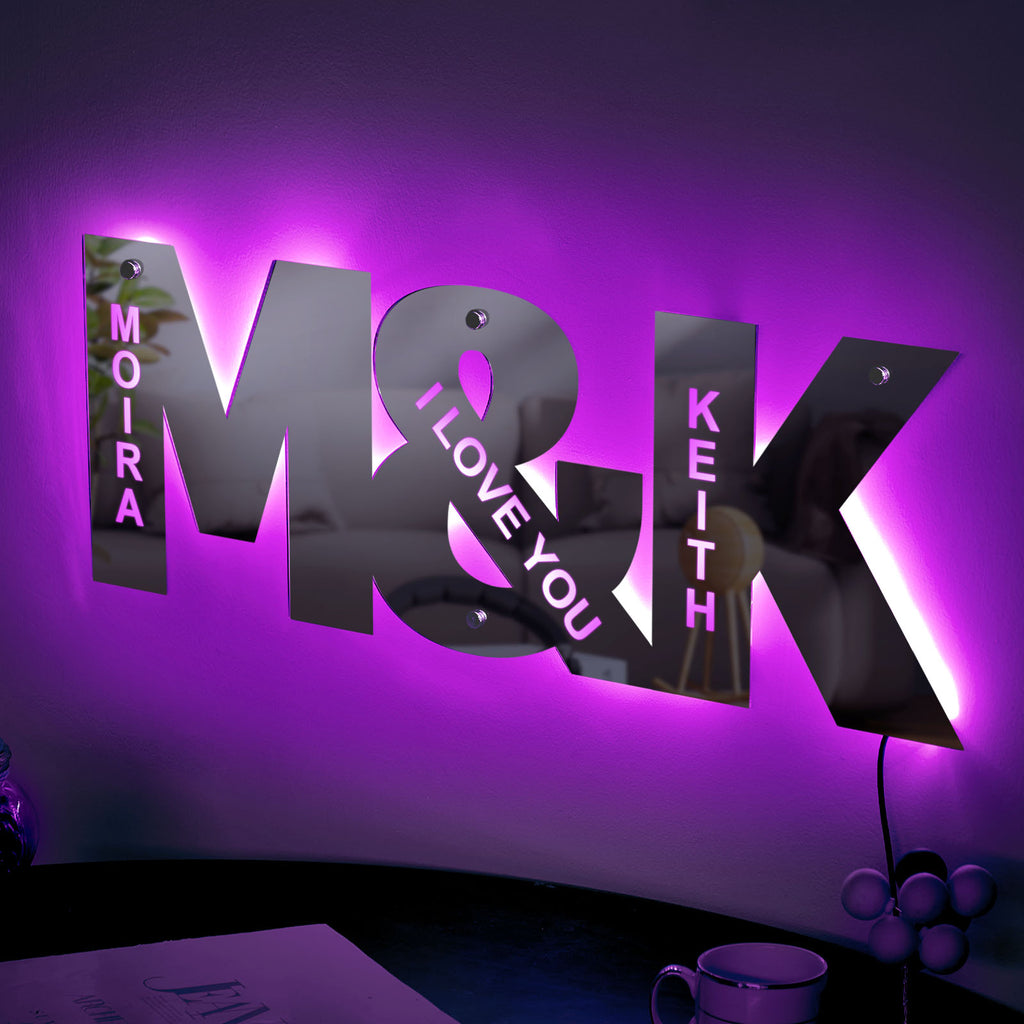 Couple Letter Mirror Light