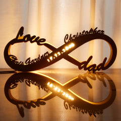 Engraved Infinity Wood Lamp