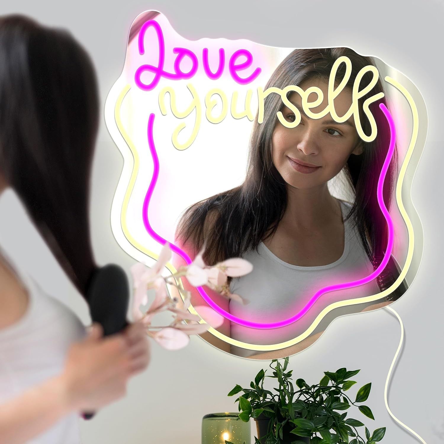 Wavy Neon Mirror Light