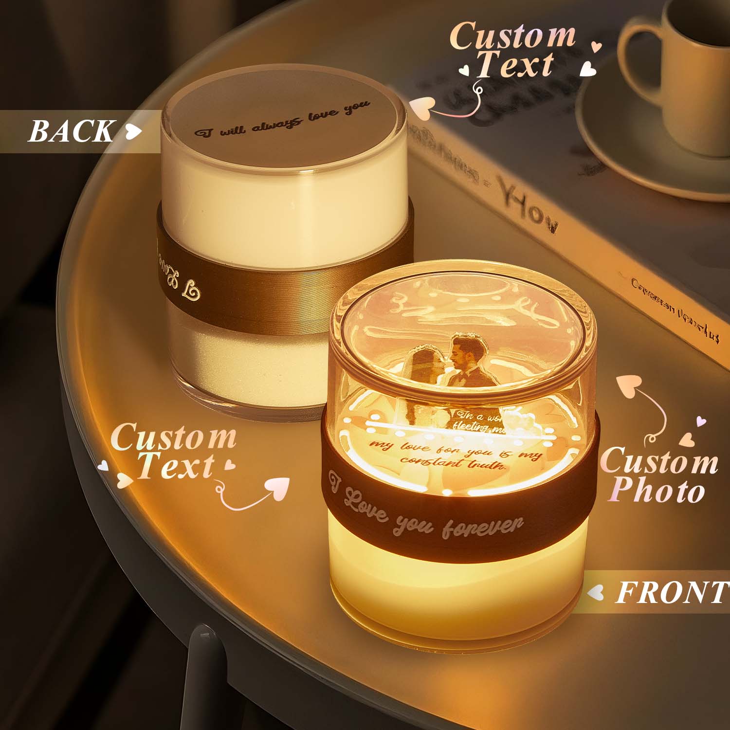 Memorial Gift Customized Night Light Creative Flip Light Acrylic Hourglass Lamp Anniversary Gift