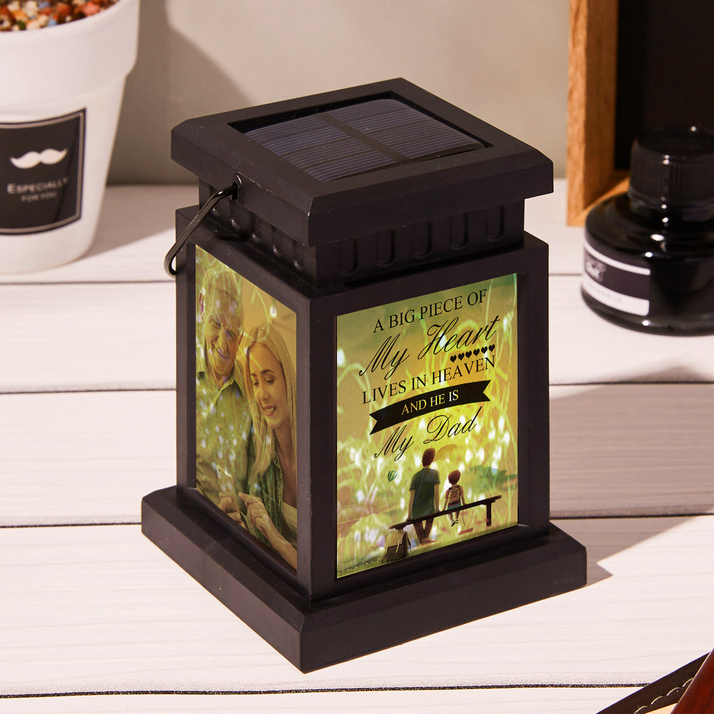 Anniversary Gifts for Couple, Personalized Photo Lantern Nightlight Lamp Memorial Lamp Solar Garden Light