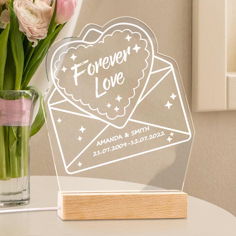 Personalized Gifts Couples Gift Unique Always And Forever Gift 3D Led Lamp For Husband Custom Lamp Led Lights