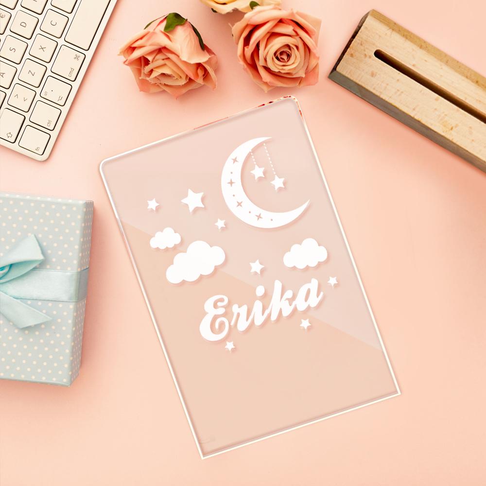 Custom Night Light Table Lamp For Kids Stars Moon And Clouds