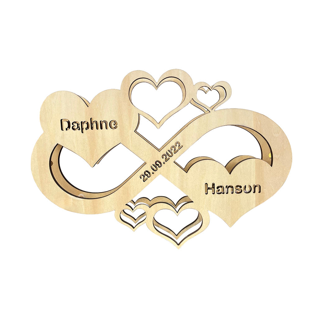 Infinity Heart Wooden Lamp