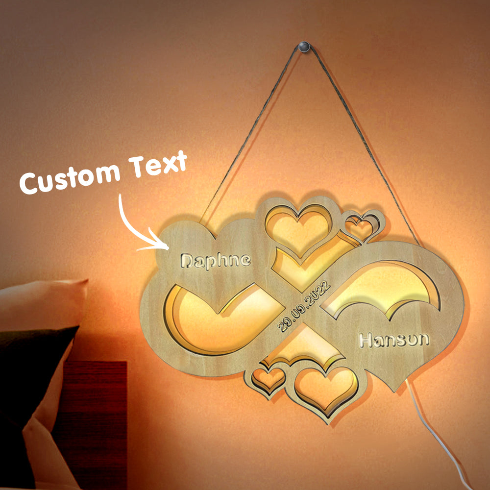 Infinity Heart Wooden Lamp