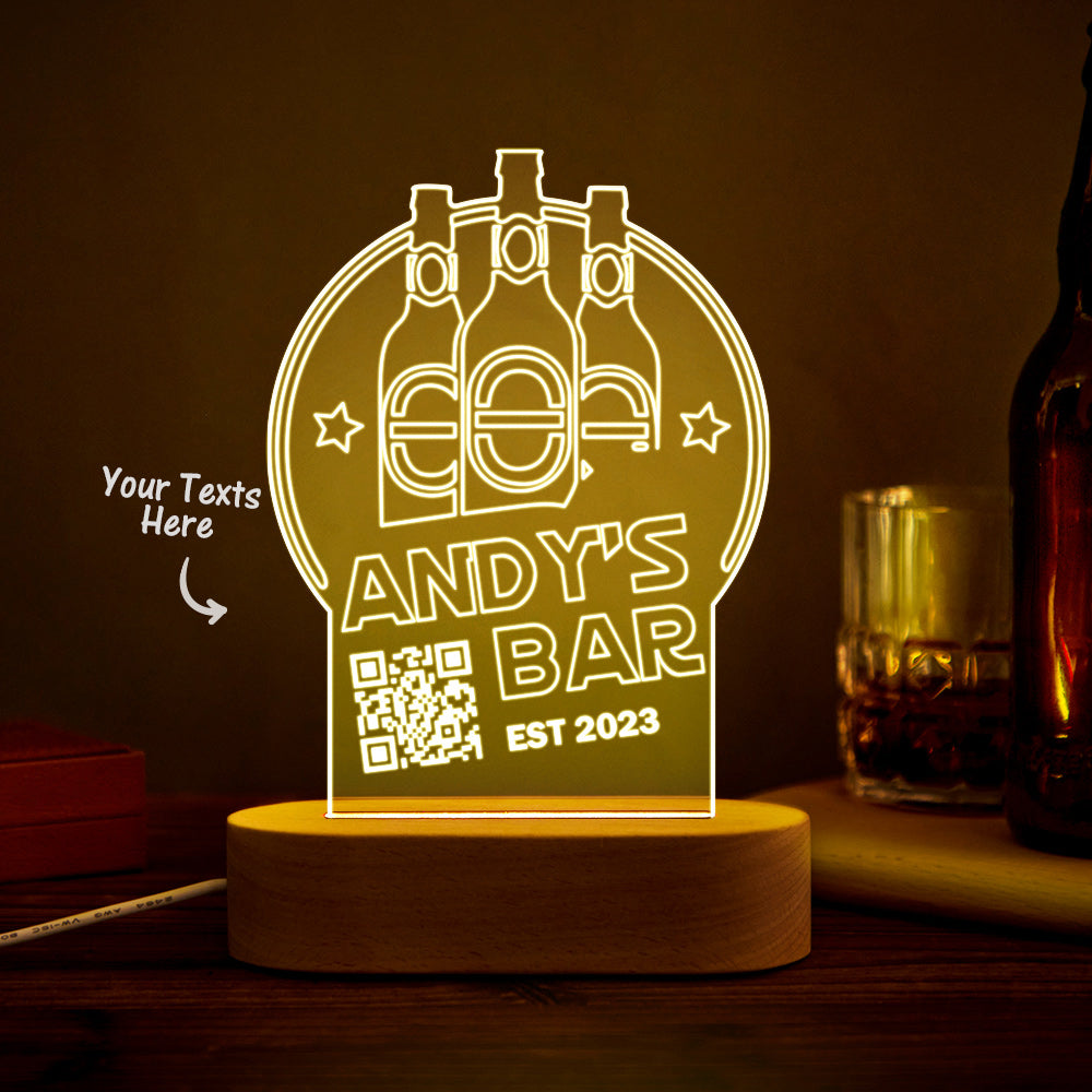 QR Code Wine Bottle Lamp