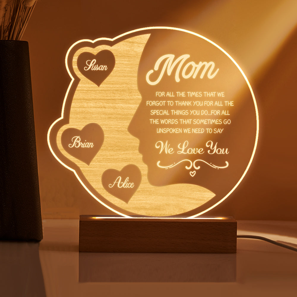 Crescent Moon Name Lamp