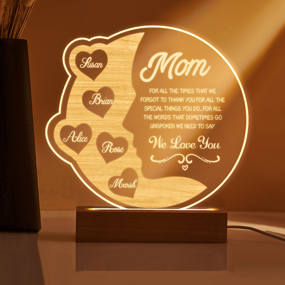 Crescent Moon Name Lamp