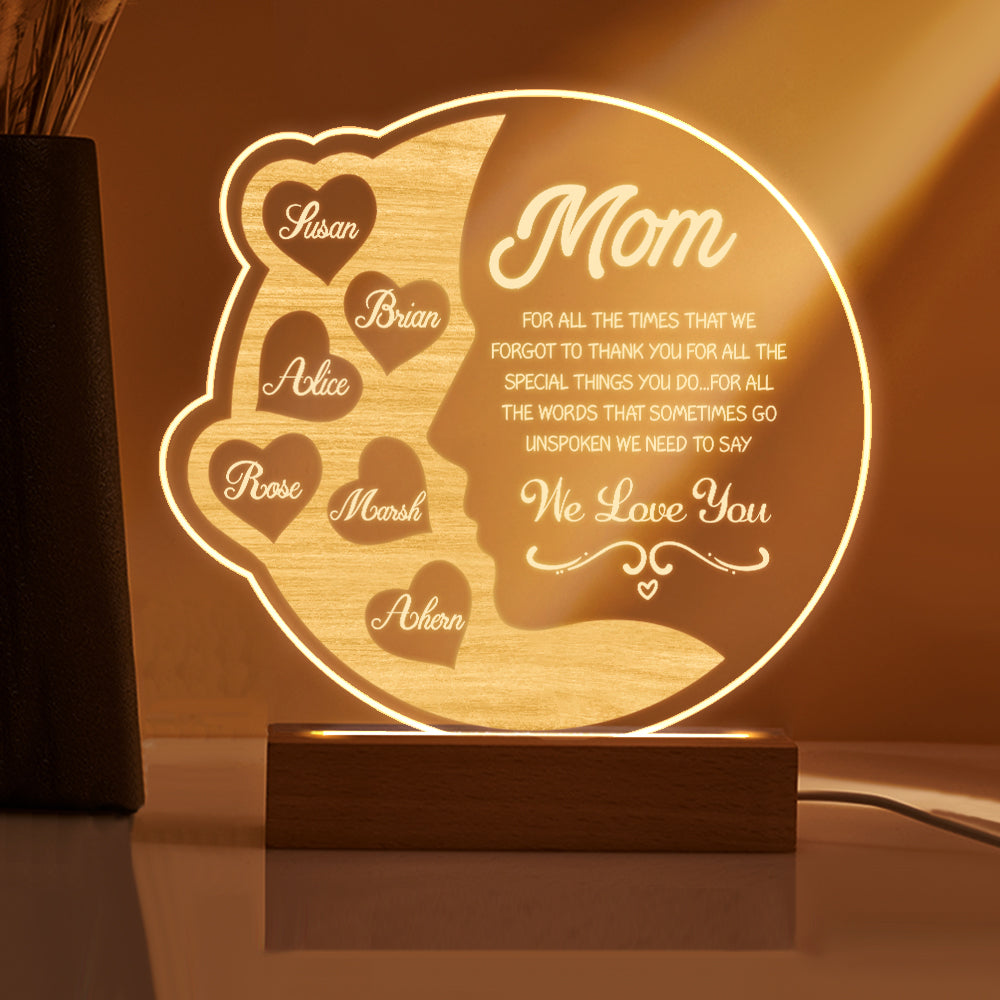 Crescent Moon Name Lamp