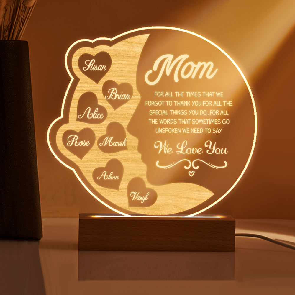 Crescent Moon Name Lamp