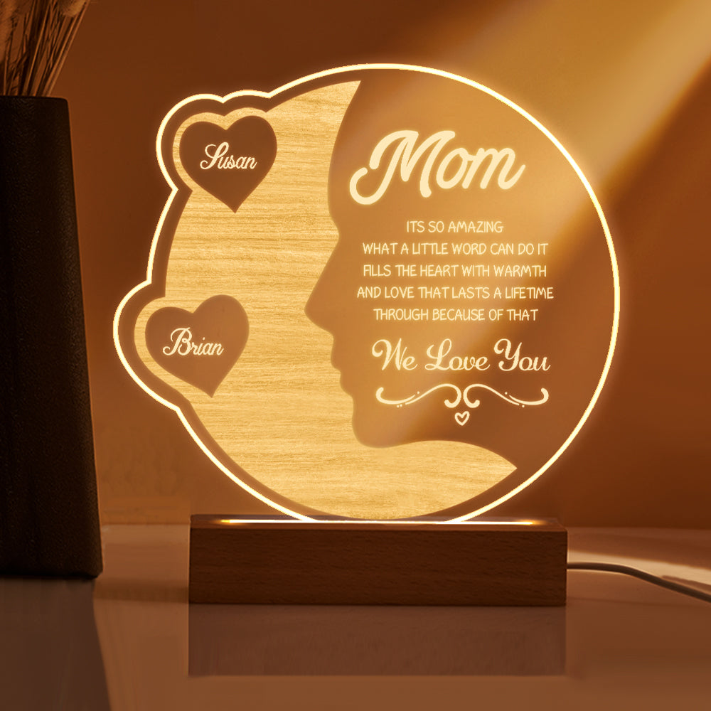 Crescent Moon Name Lamp