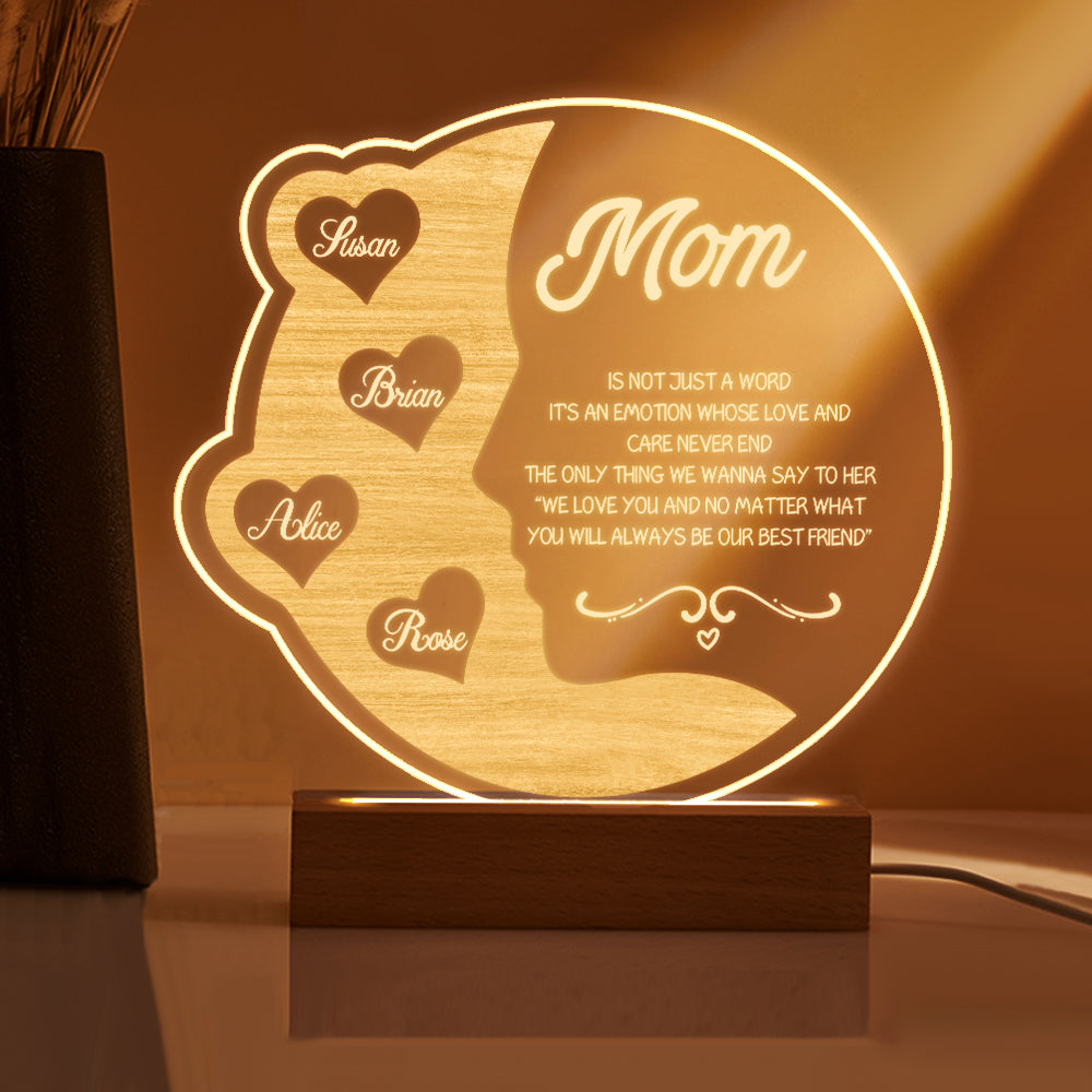 Crescent Moon Name Lamp