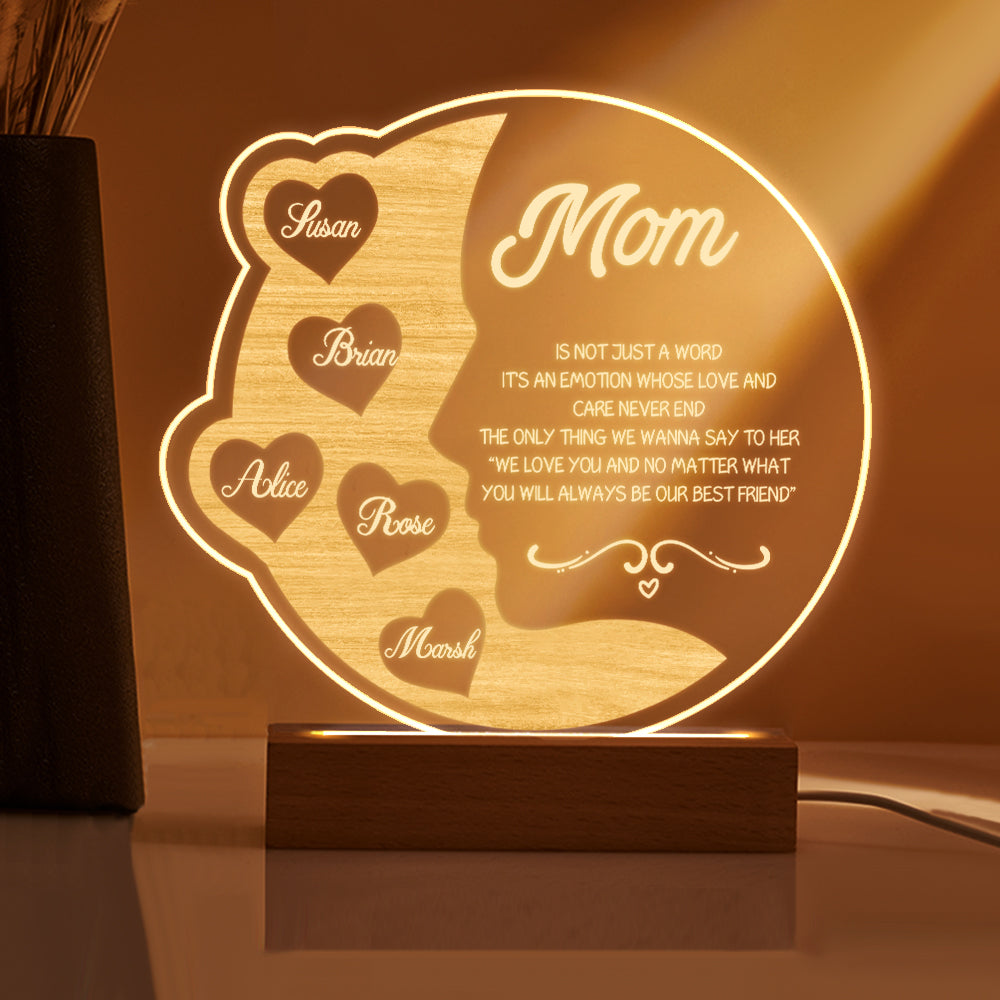 Crescent Moon Name Lamp