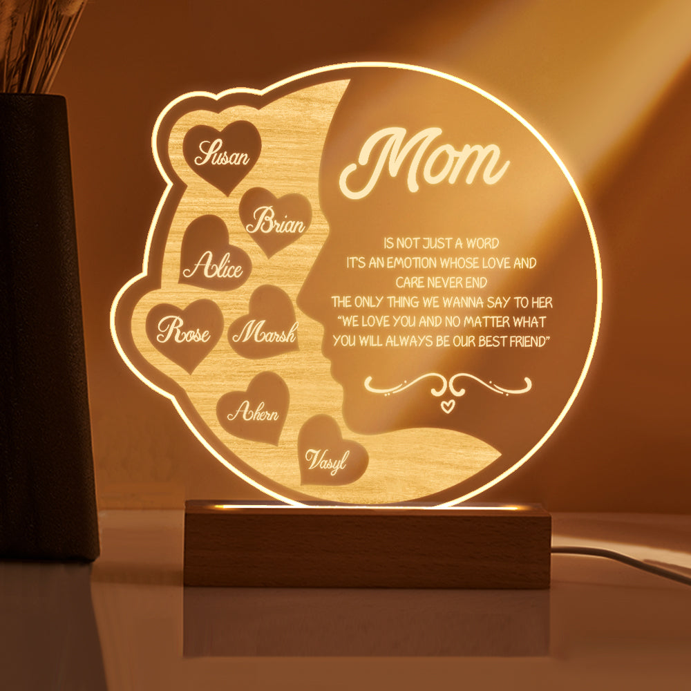 Crescent Moon Name Lamp