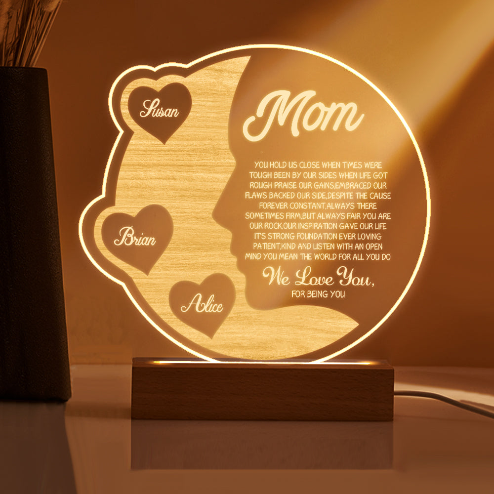 Crescent Moon Name Lamp