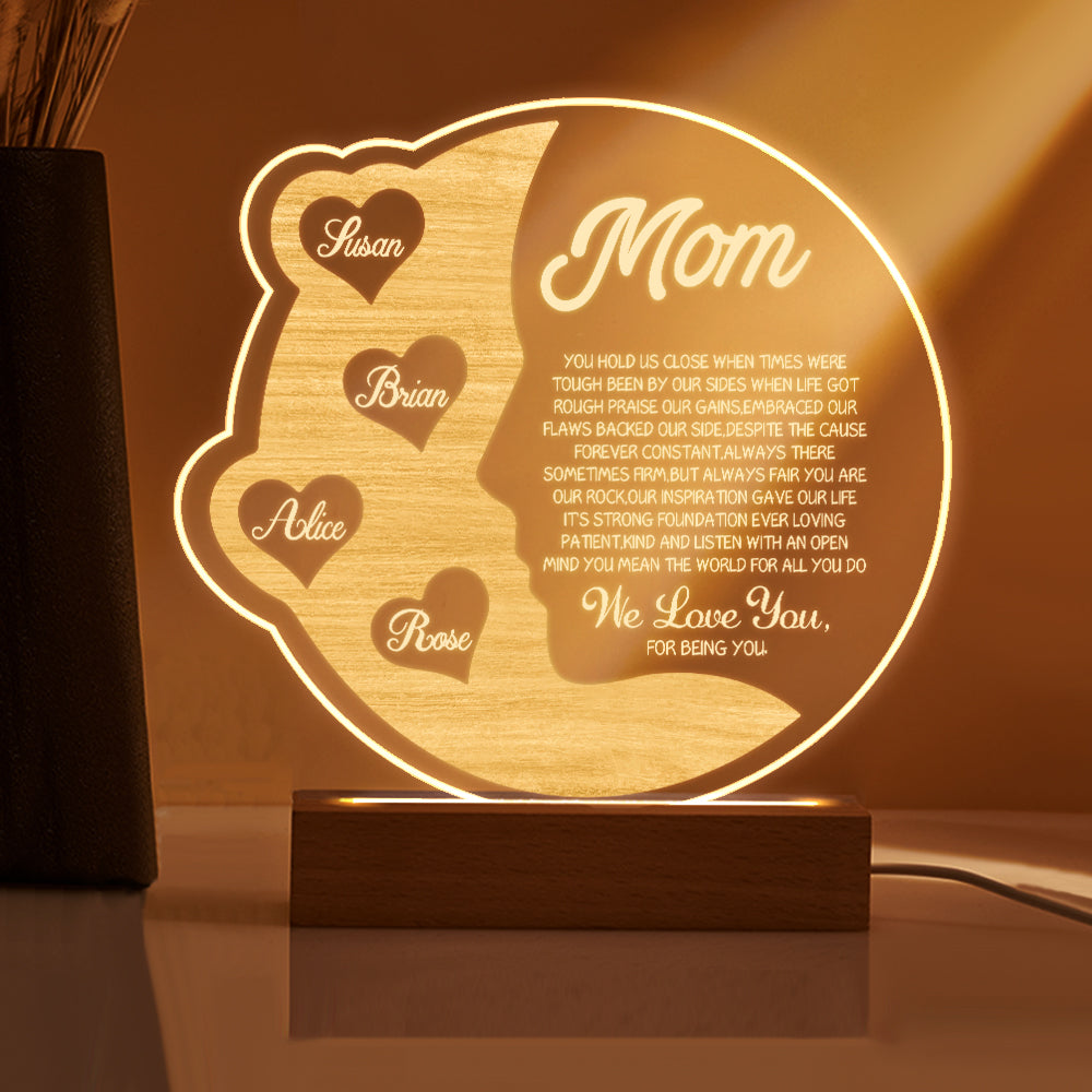 Crescent Moon Name Lamp