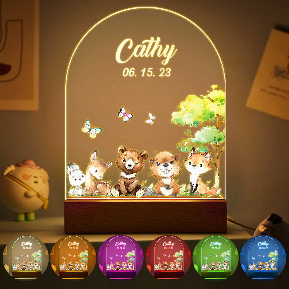 Custom Name Christmas Tree Personalized Santa Elk Night Light Bedroom Christmas Gift 3D Room Decor Night Light Desk Lamp Night Light Gift