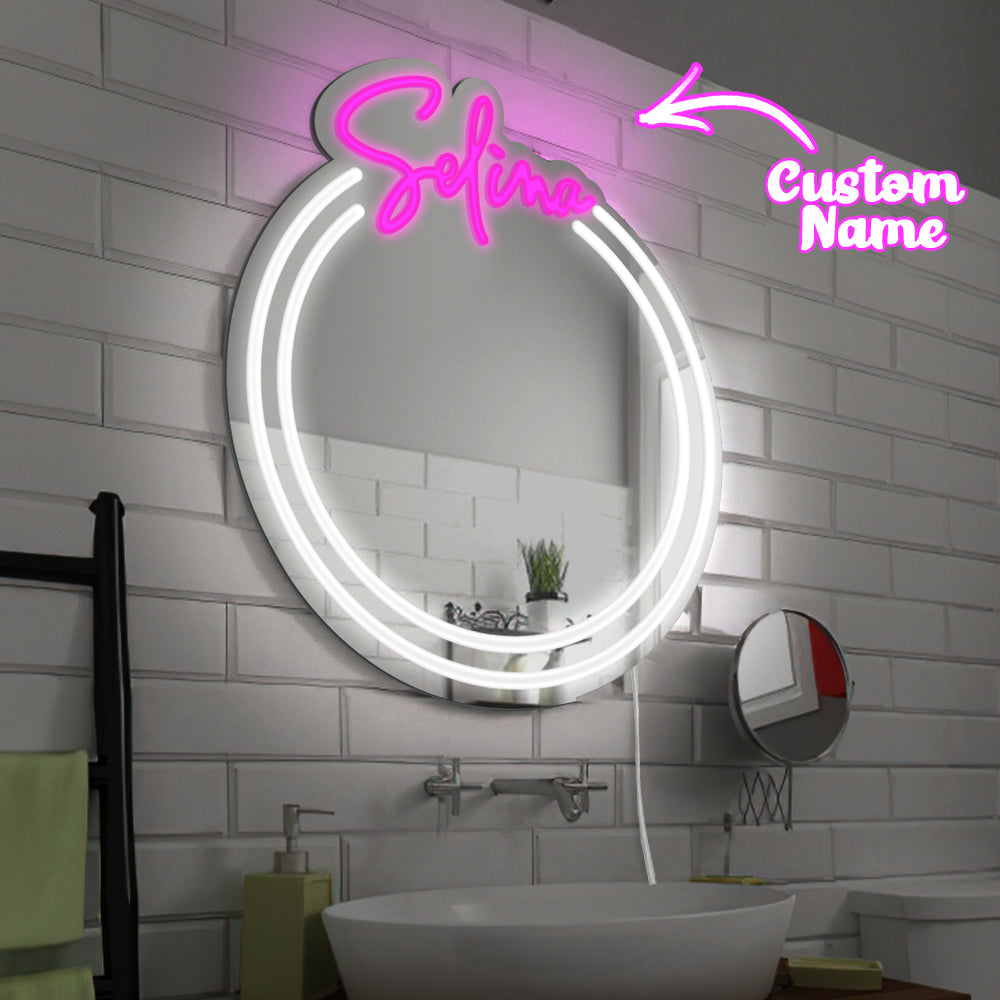 Custom Name Mirror Light