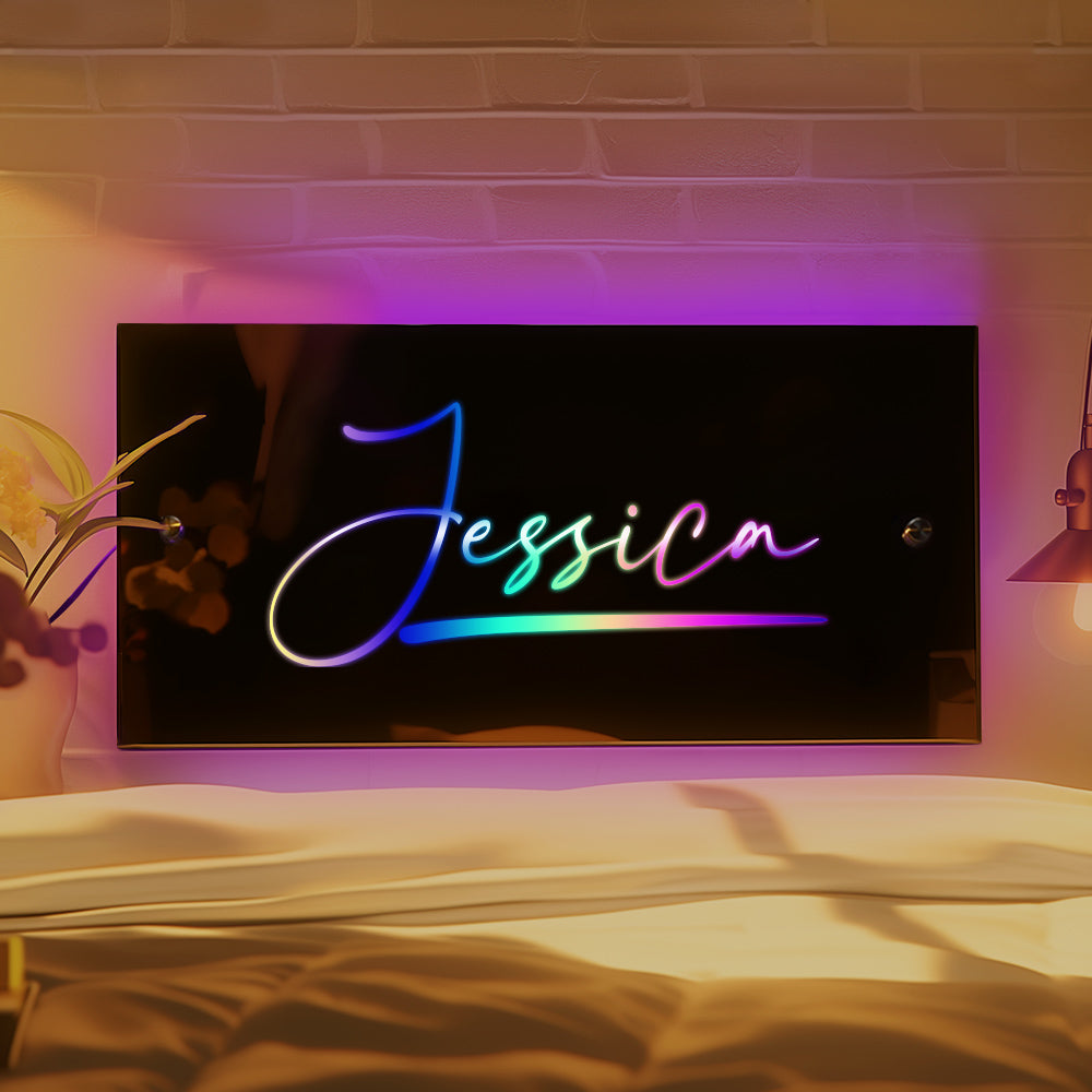 Personalised Name Mirror Light