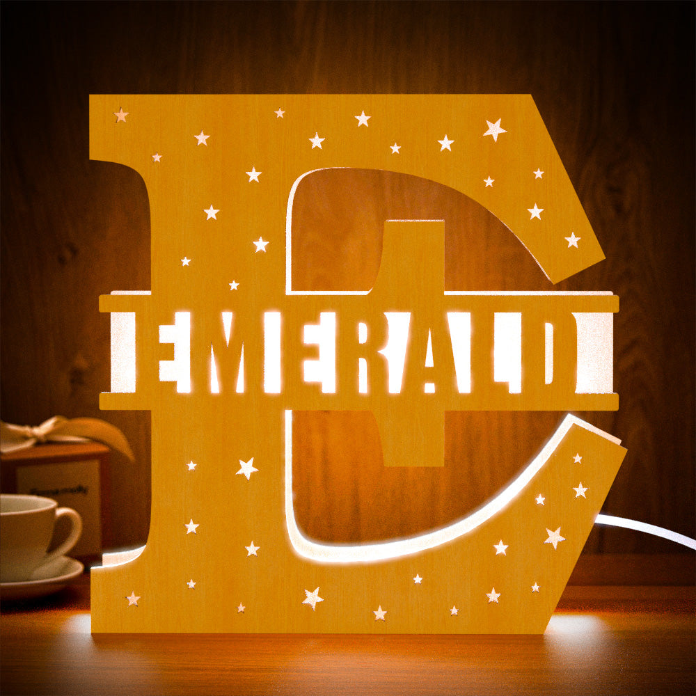 Heart-Shaped Wooden Lamp