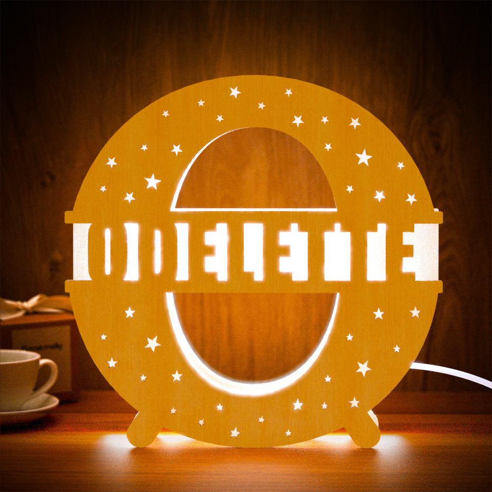 Heart-Shaped Wooden Lamp