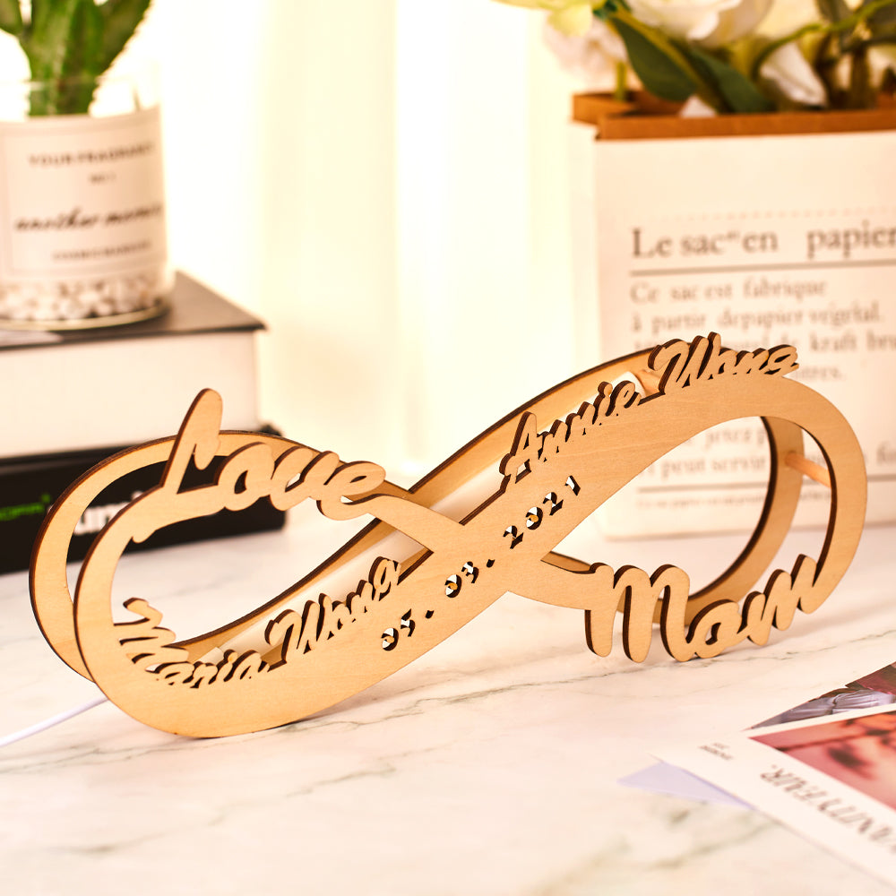 Engraved Infinity Wood Lamp