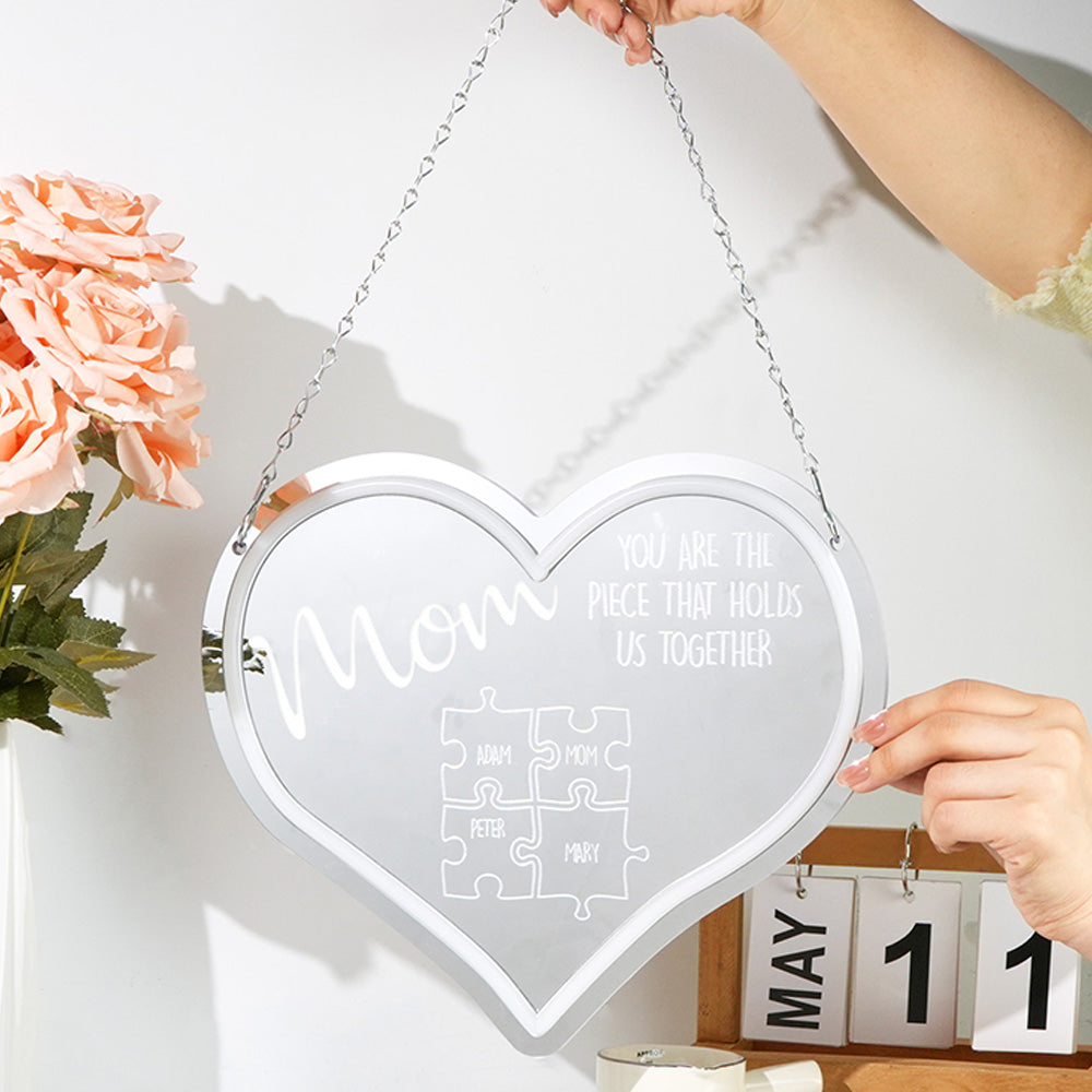 Mom Heart Mirror Light