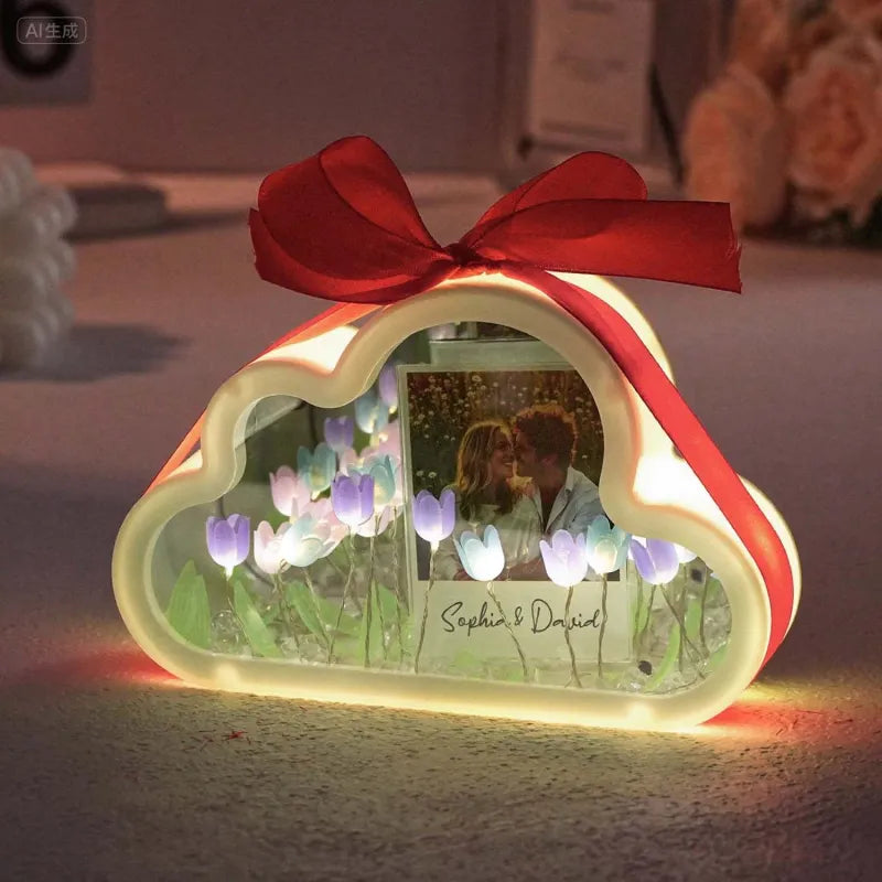 Cloud-shaped Tulip Rectangle Lamp